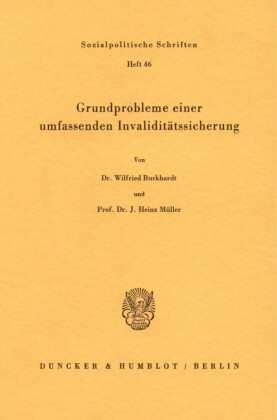 Grundprobleme einer umfassenden Invaliditätssicherung.