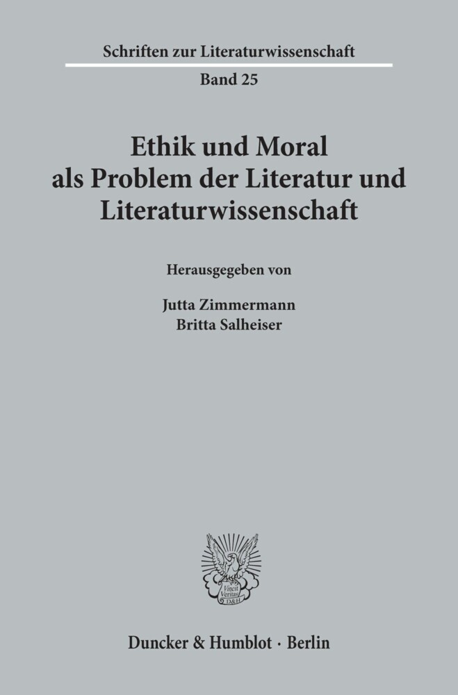 Ethik und Moral als Problem der Literatur und Literaturwissenschaft. main product photo