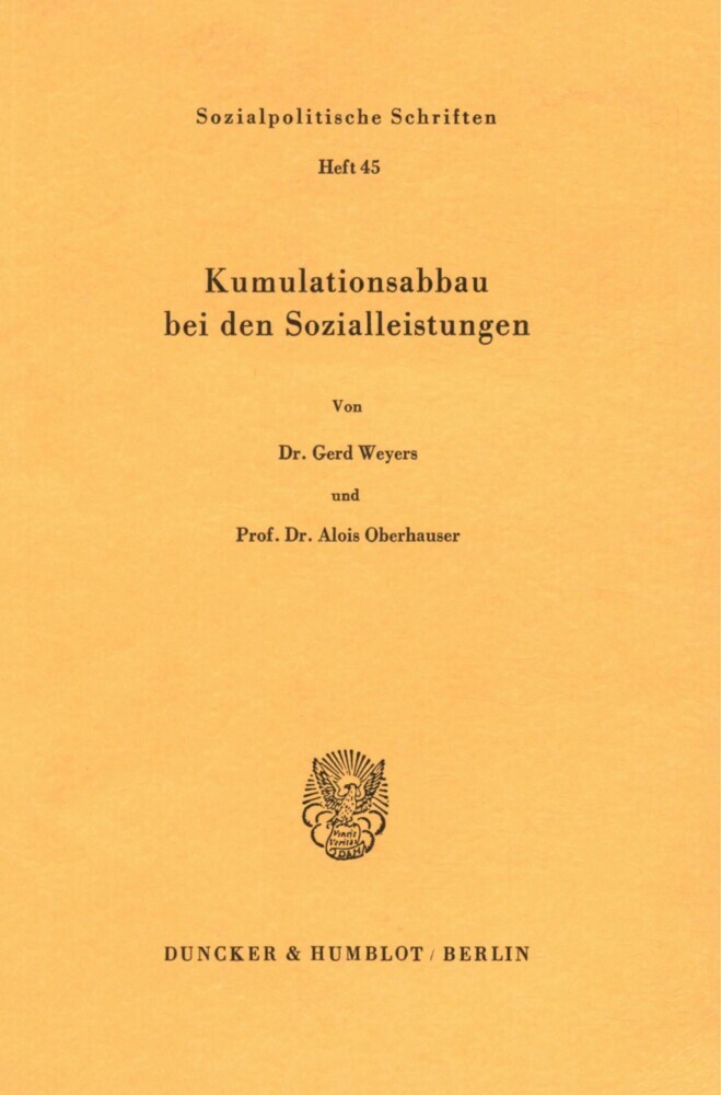 Kumulationsabbau bei den Sozialleistungen. main product photo