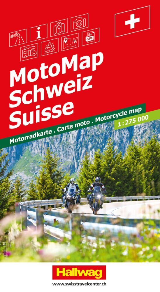 Hallwag MotoMap Motorradkarte Schweiz 1:275.000 main product photo