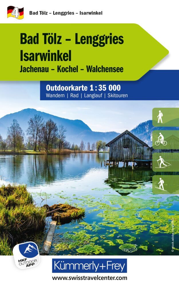 Kümmerly+Frey Outdoorkarte Deutschland 4 Bad Tölz, Lenggries, Isarwinkel 1:35.000 main product photo