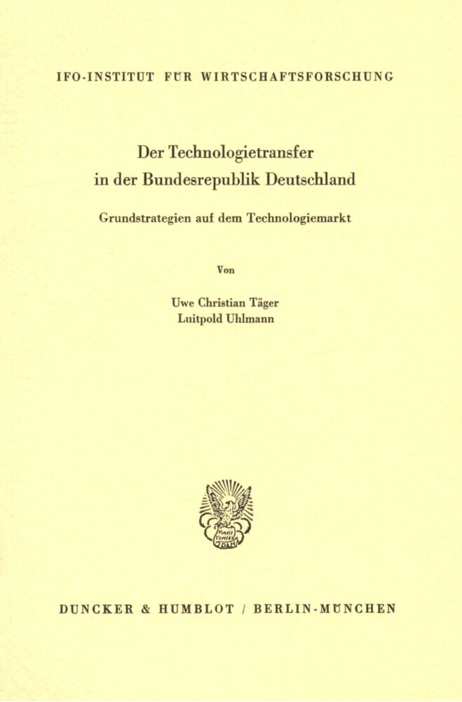 Der Technologietransfer in der Bundesrepublik Deutschland. main product photo