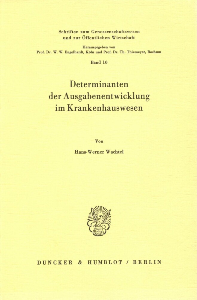 Determinanten der Ausgabenentwicklung im Krankenhauswesen. main product photo