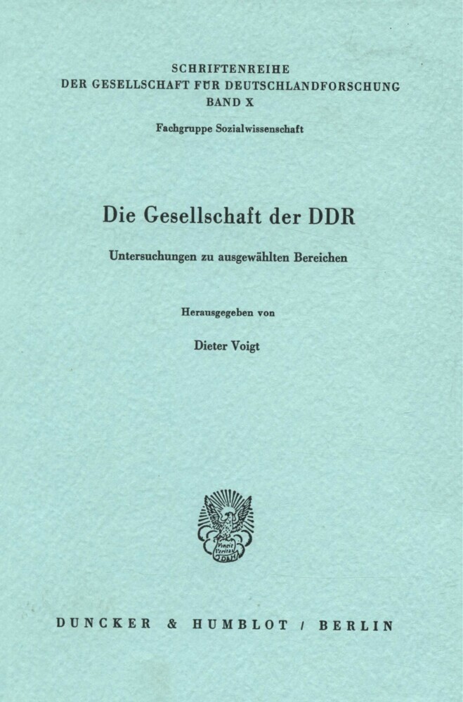 Die Gesellschaft der DDR. main product photo