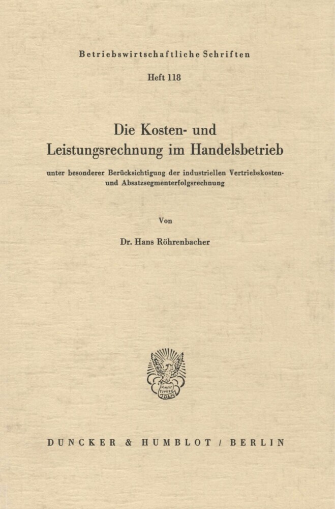 Die Kosten- und Leistungsrechnung im Handelsbetrieb main product photo