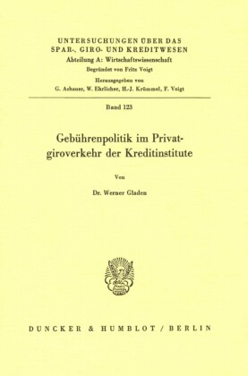 Gebührenpolitik im Privatgiroverkehr der Kreditinstitute.