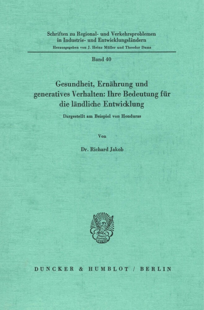 Gesundheit, Ernährung und generatives Verhalten: Ihre Bedeutung für die ländliche Entwicklung. main product photo