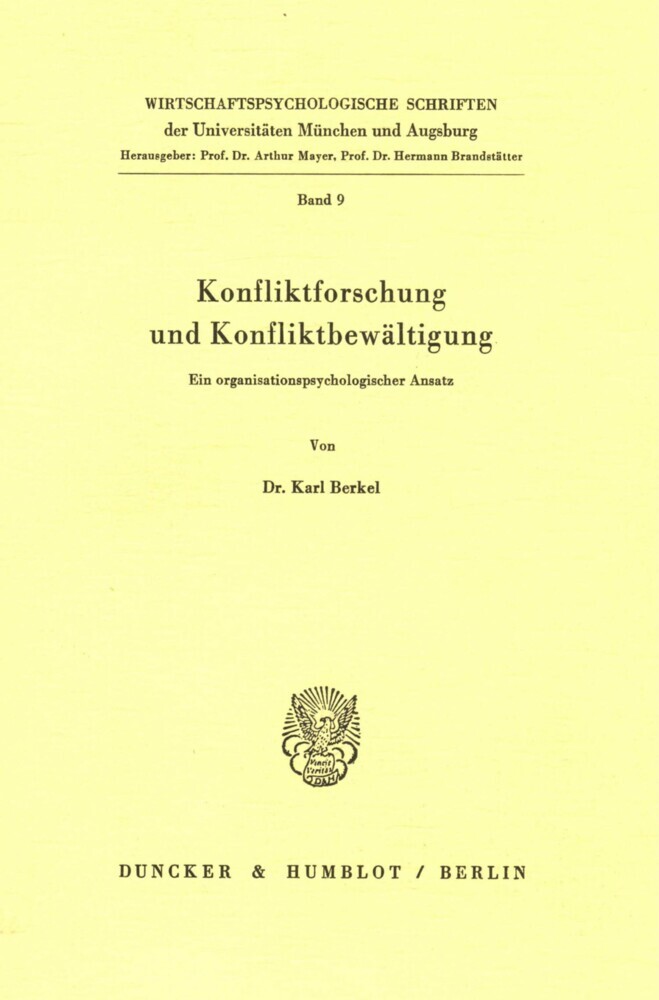 Konfliktforschung und Konfliktbewältigung. main product photo