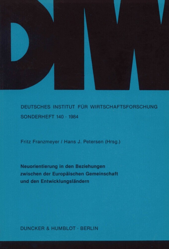 Neuorientierung in den Beziehungen zwischen der Europäischen Gemeinschaft und den Entwicklungsländern. main product photo