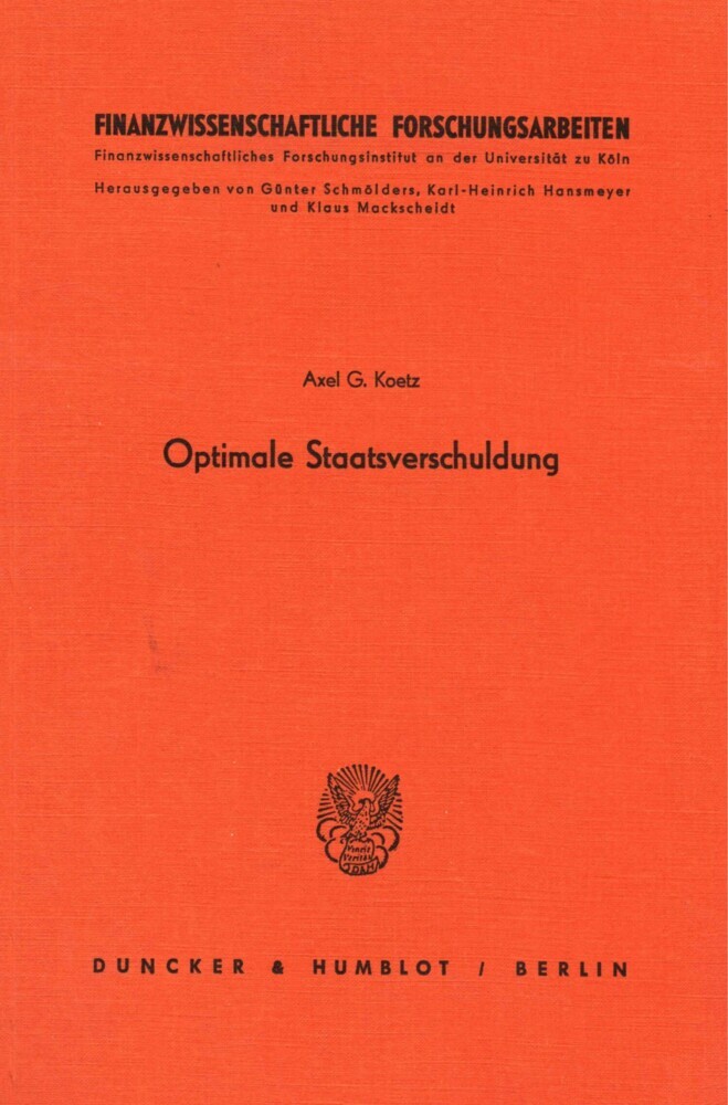 Optimale Staatsverschuldung. main product photo