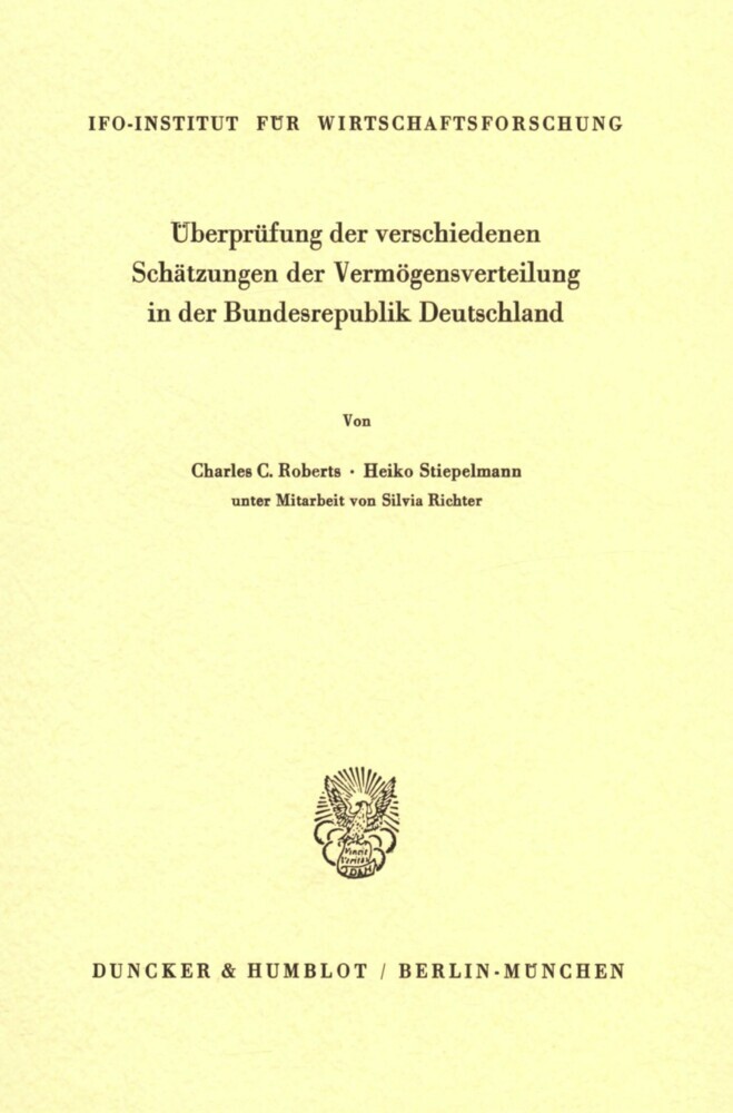 Überprüfung der verschiedenen Schätzungen der Vermögensverteilung in der Bundesrepublik Deutschland. main product photo