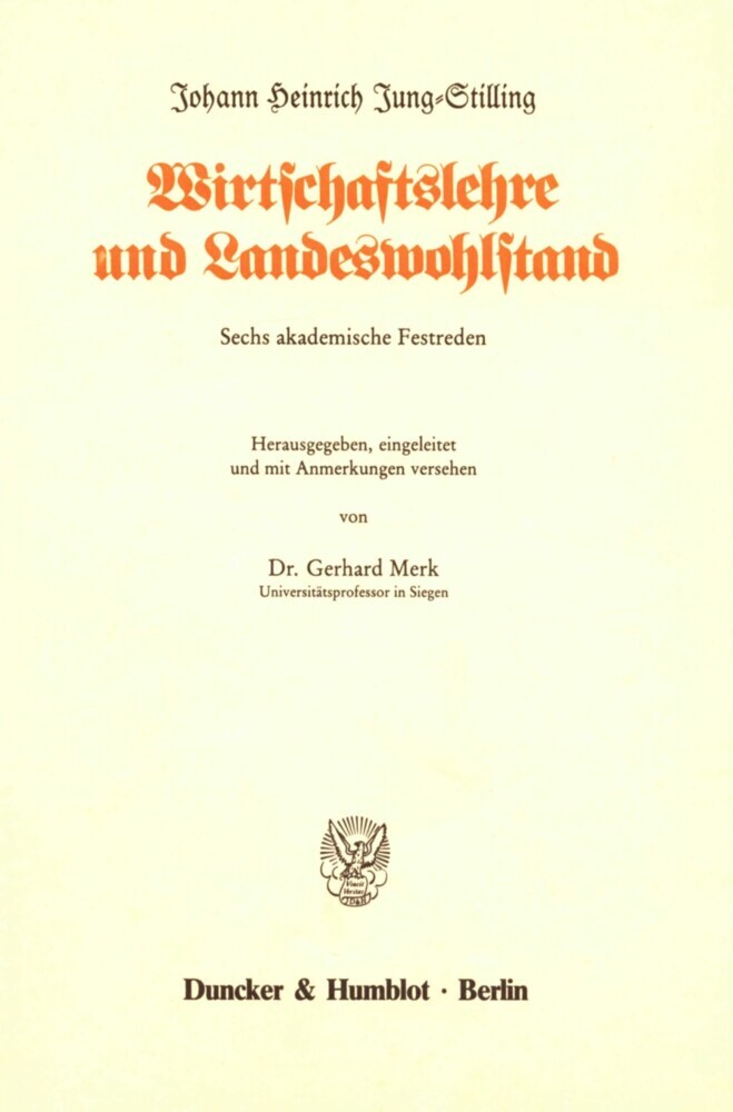Wirtschaftslehre und Landeswohlstand. main product photo