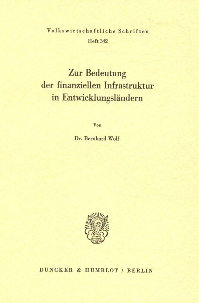 Zur Bedeutung der finanziellen Infrastruktur in Entwicklungsländern. main product photo