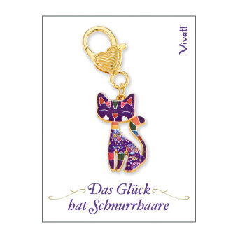 Schlüsselanhänger »Das Glück hat Schnurrhaare« für Katzenfreunde