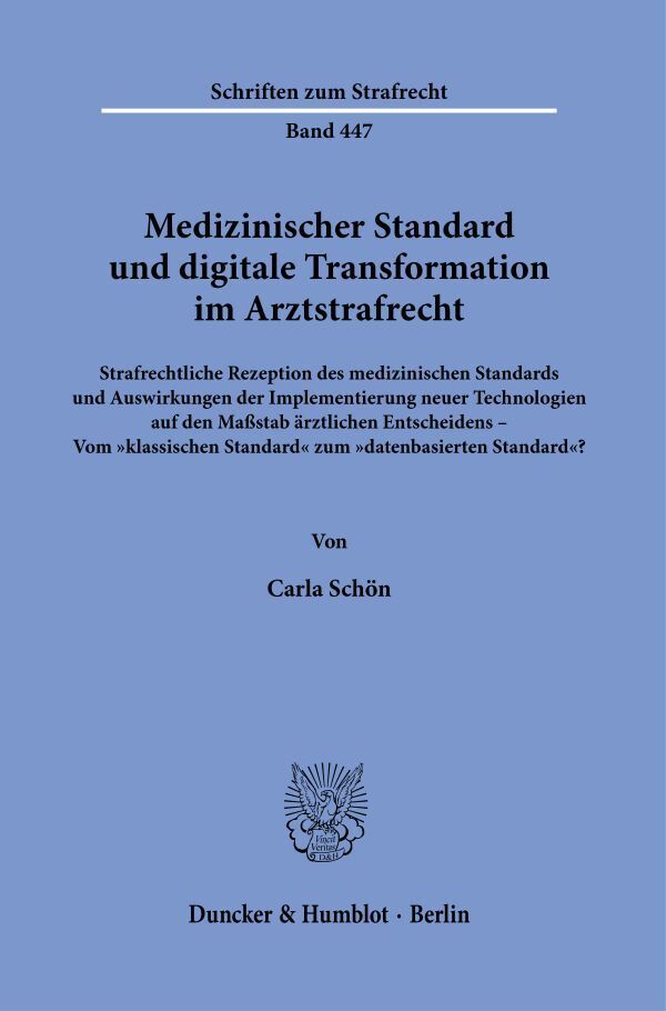 Medizinischer Standard und digitale Transformation im Arztstrafrecht main product photo