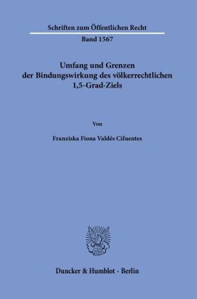 Umfang und Grenzen der Bindungswirkung des völkerrechtlichen 1,5-Grad-Ziels