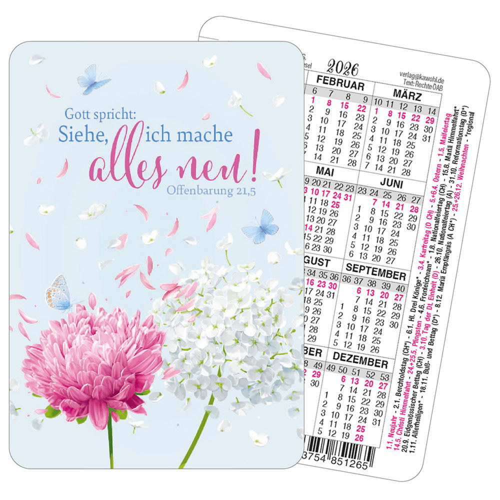 Spielkartenkalender Blumen 2026 main product photo