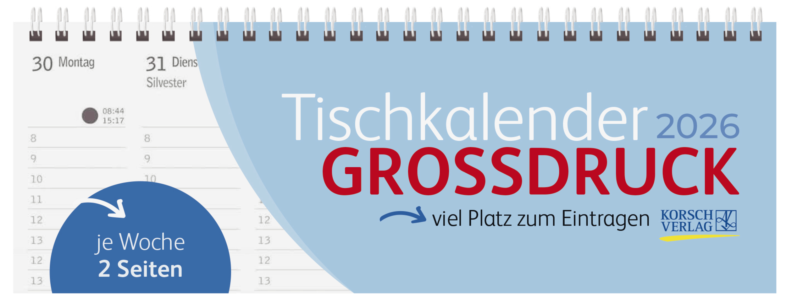 Tischquerkalender Großdruck 2026 main product photo