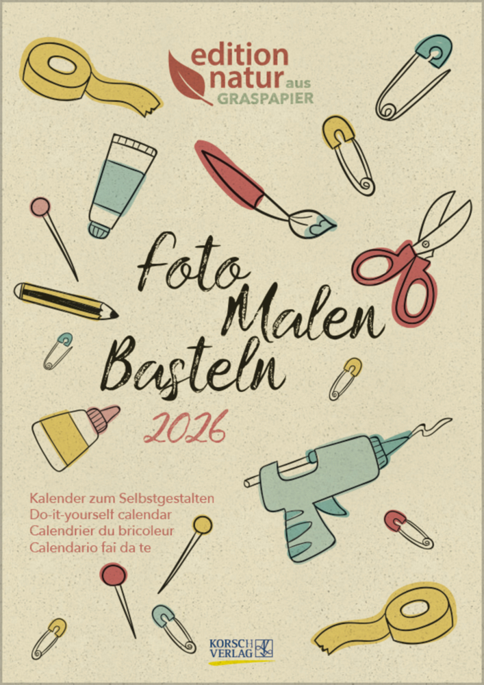 Foto-Malen-Basteln Bastelkalender A4 Graspapier 2026 main product photo