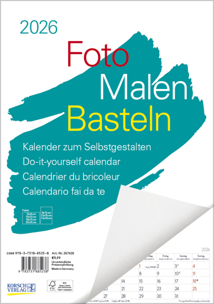 Foto-Malen-Basteln A4 weiß Notice 2026 main product photo