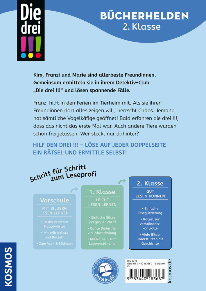 Die drei !!!, Bücherhelden 2. Klasse, Chaos im Tierheim main product photo