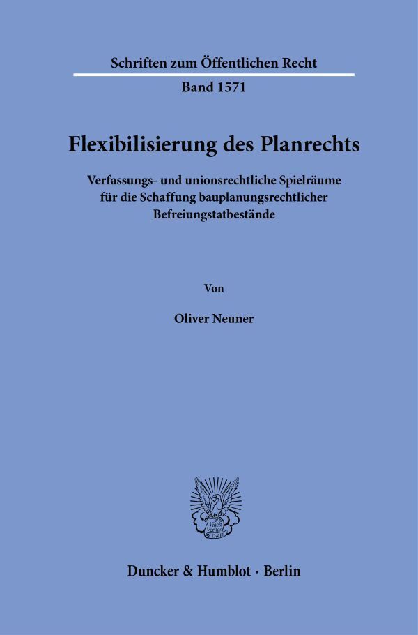 Flexibilisierung des Planrechts main product photo