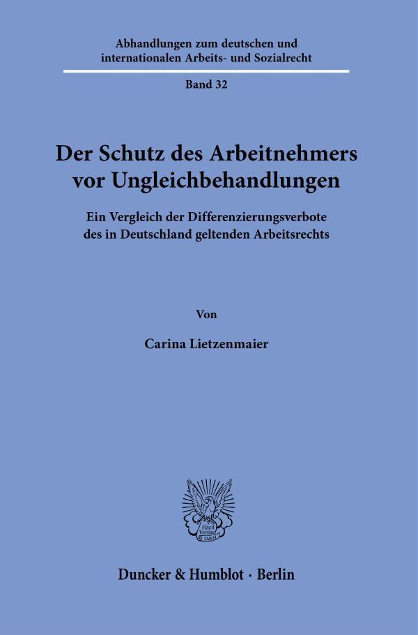 Der Schutz des Arbeitnehmers vor Ungleichbehandlungen main product photo