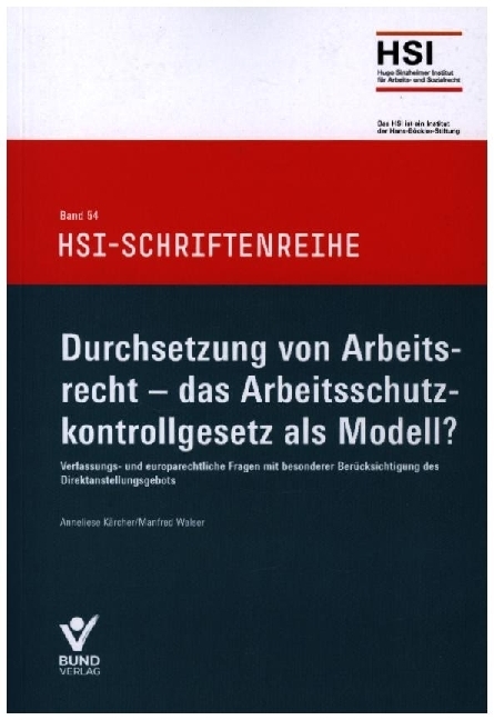 Durchsetzung von Arbeitsrecht - das Arbeitsschutzkontrollgesetz als Modell? main product photo
