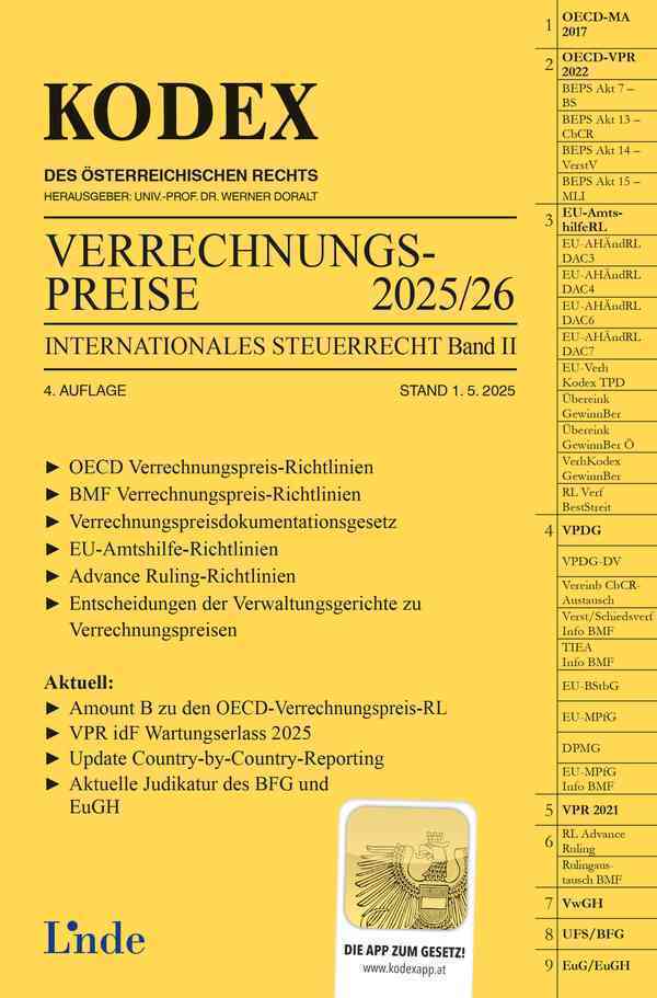 KODEX Verrechnungspreise 2025/26 main product photo