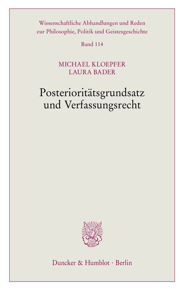 Posterioritätsgrundsatz und Verfassungsrecht main product photo