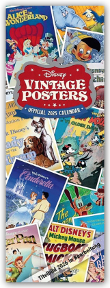Disney Vintage Posters - Original Disney Filmplakate 2026 - Slimline-Kalender