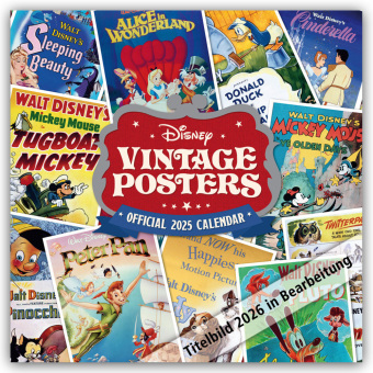 Disney Vintage Posters - Disney Filmplakate - Offizieller Kalender 2026 - Wandkalender
