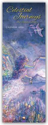 Josephine Wall, Celestial Journeys - Slimline-Kalender 2026 - Original Flame Tree Publishing-Kalender Slimeline [Kalender]
