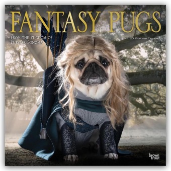 Fantasy Pugs - Fantasy Möpse 2026 - 16-Monatskalender
