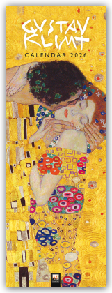 Gustav Klimt - Slimline-Kalender 2026 - Original Flame Tree Publishing-Kalender Slimeline [Kalender]