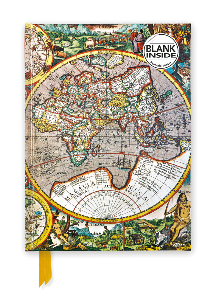 Premium Notizbuch Blank DIN A5: Pieter van den Keere, Antike Weltkarte main product photo