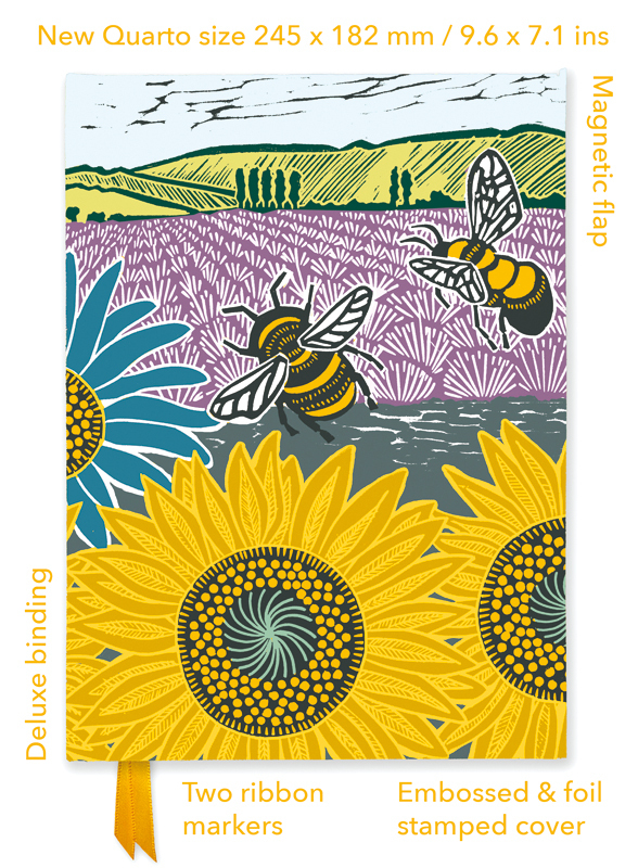 Premium Notizbuch Quartformat: Kate Heiss, Sonnenblumenfeld main product photo