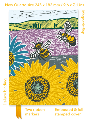 Premium Notizbuch Quartformat: Kate Heiss, Sonnenblumenfeld