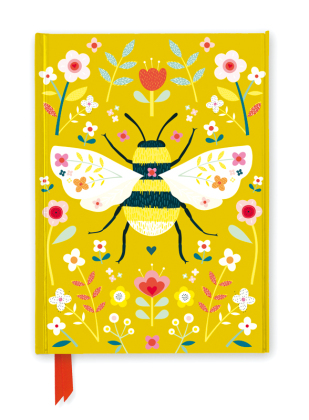 Premium Notizbuch DIN A5: Bee Brown, Wildblumen-Biene