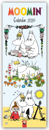 Moomin - Mumin Kalender - Slimline-Kalender 2026 - Original Flame Tree Publishing-Kalender Slimeline [Kalender]