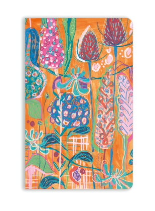 Premium Softcover Notizbuch: Lucy Innes Williams, Orangefarbene Hortensien