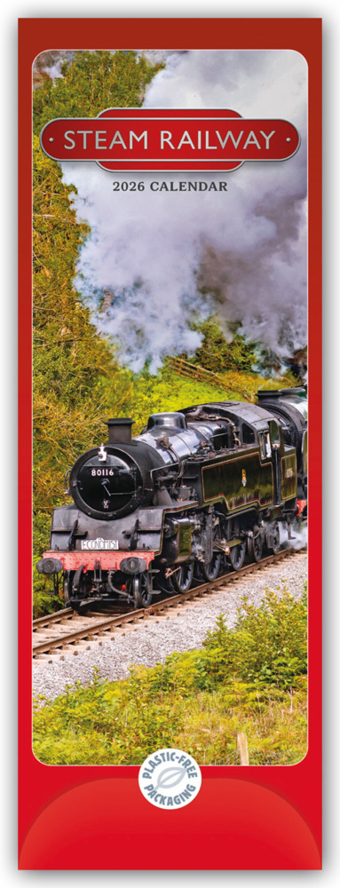 Steam Railway - Dampfeisenbahnen 2026 - Slimline-Kalender main product photo
