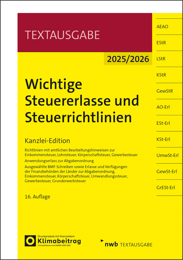 Wichtige Steuererlasse und Steuerrichtlinien main product photo