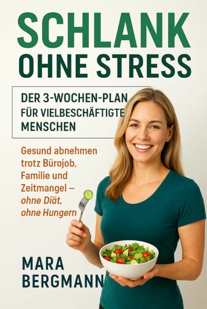 'Schlank ohne Stress: Der 3-Wochen-Plan für vielbeschäftigte Menschen' Untertitel: 'Gesund abnehmen trotz Bürojob, Familie und Zeitmangel - ohne Diät, ohne Hungern' main product photo