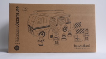 Feuerwehrwagen LÖSCHTRUPP aus Holz