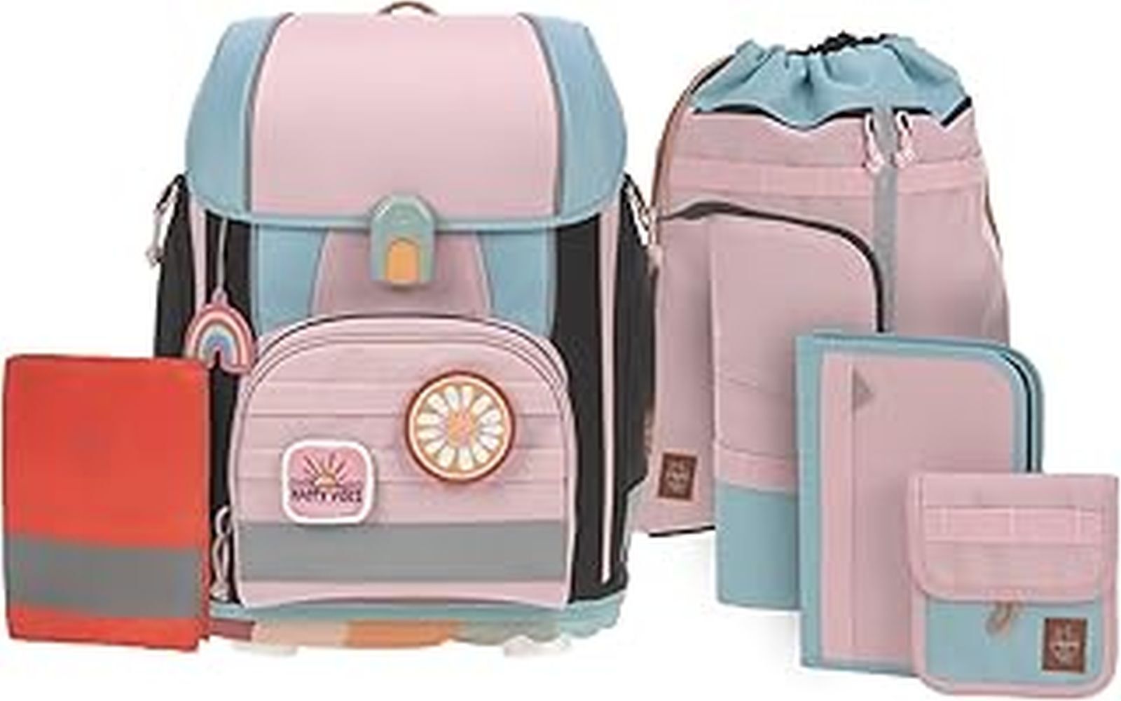 Schulranzen-Set BOXY UNIQUE (30x25x42) 7-teilig in rose/blue main product photo