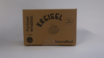 Geschicklichkeitsspiel KREISEL 6er-Set aus Holz