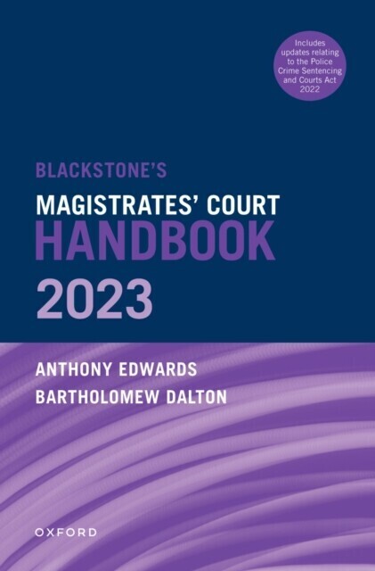 Blackstone's Magistrates' Court Handbook 2023 main product photo