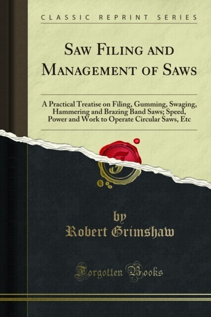 Saw Filing and Management of Saws main product photo