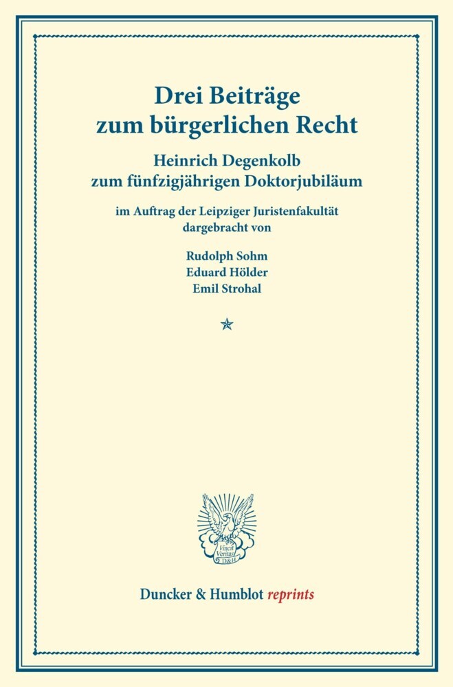 Drei Beiträge zum bürgerlichen Recht. main product photo
